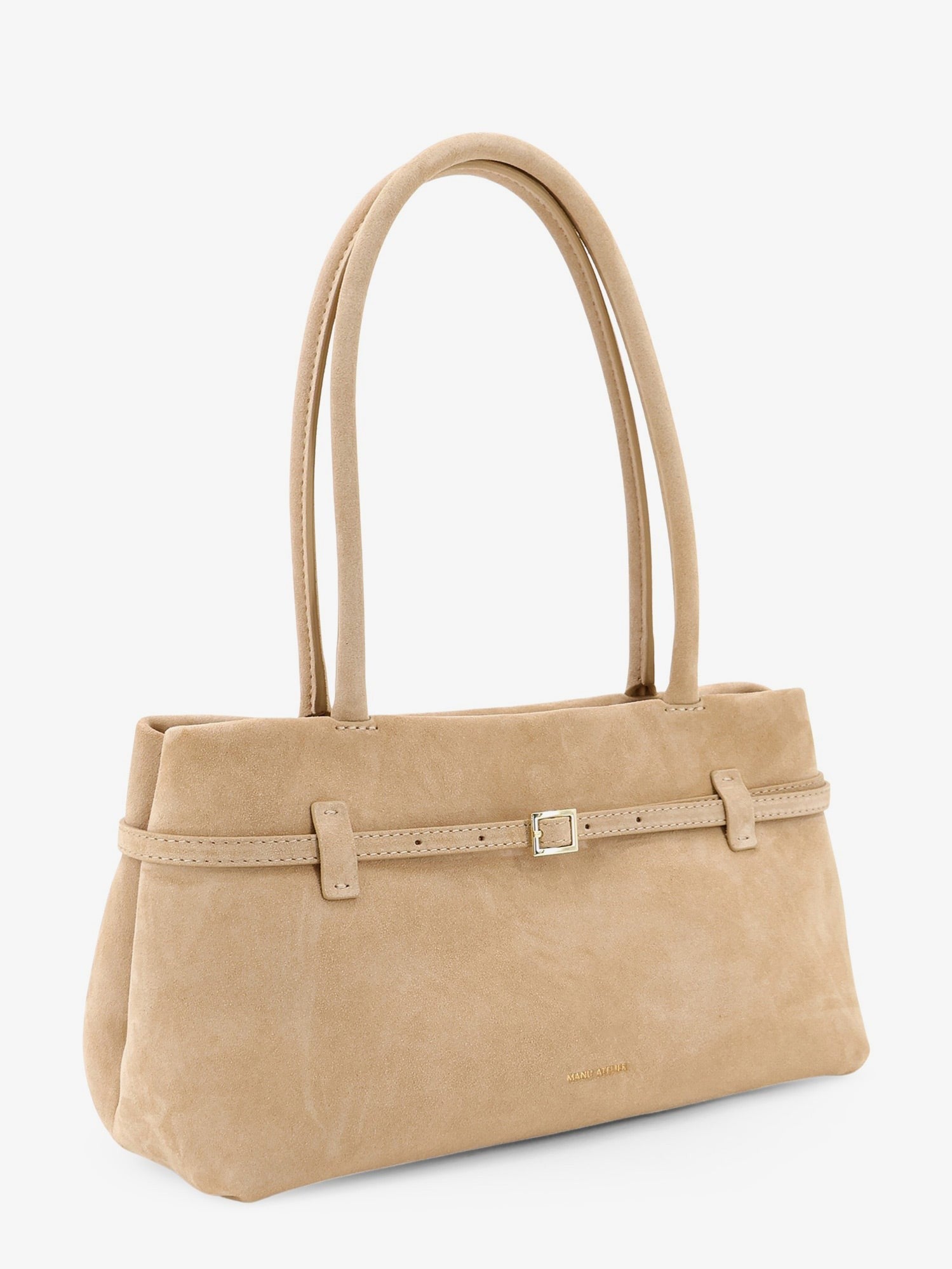 Manu Atelier Women's Le Cambon East West Suede Shoulder Bag CACHEMIRE