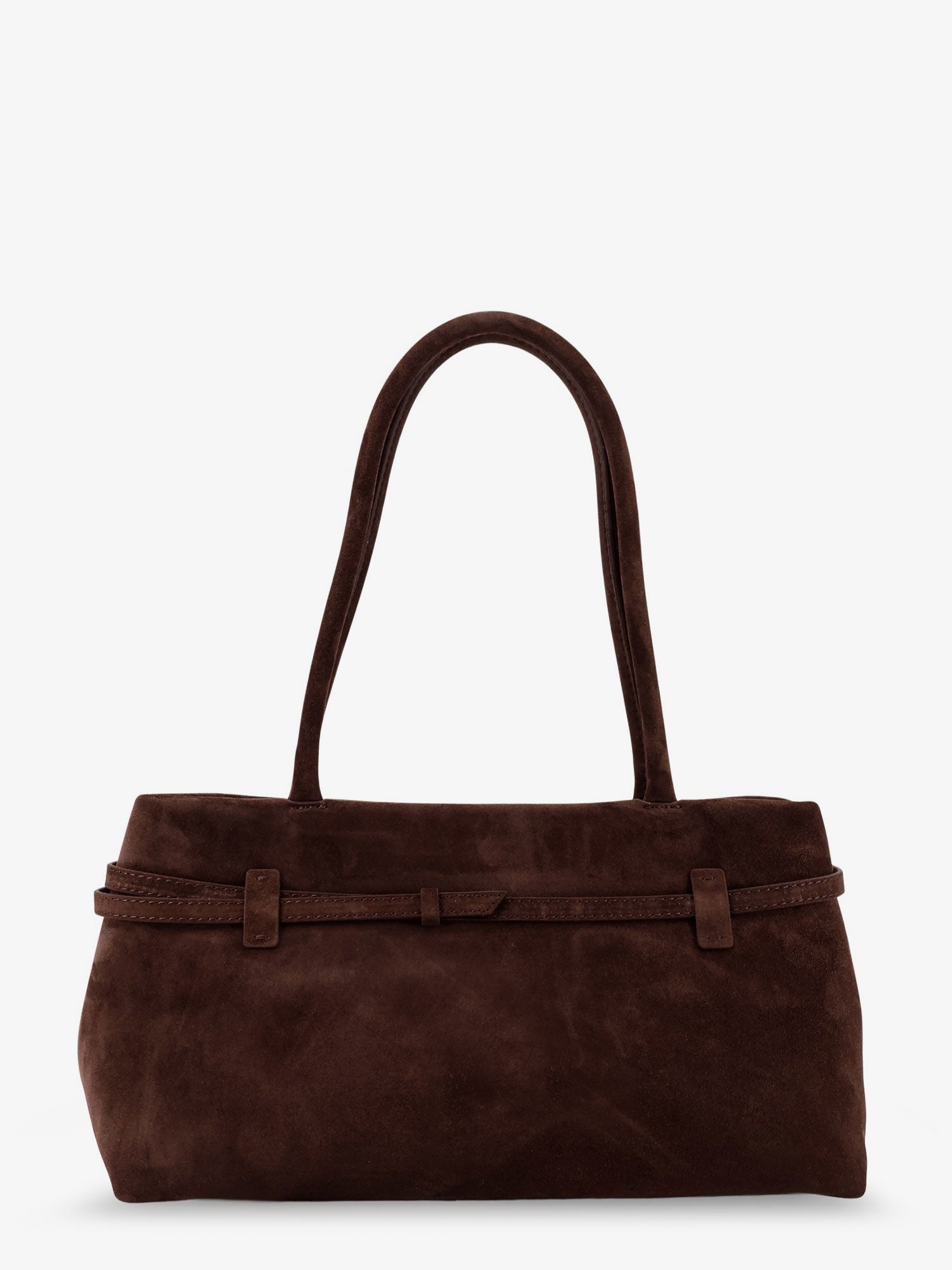 Manu Atelier Women's Le Cambon East West Suede Shoulder Bag Brown
