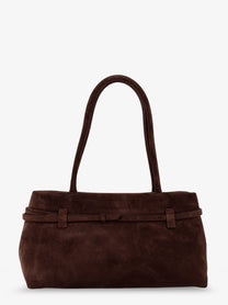 Manu Atelier Women's Le Cambon East West Suede Shoulder Bag Brown