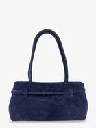 Manu Atelier Women's Le Cambon East West Suede Shoulder Bag Blue, view 2