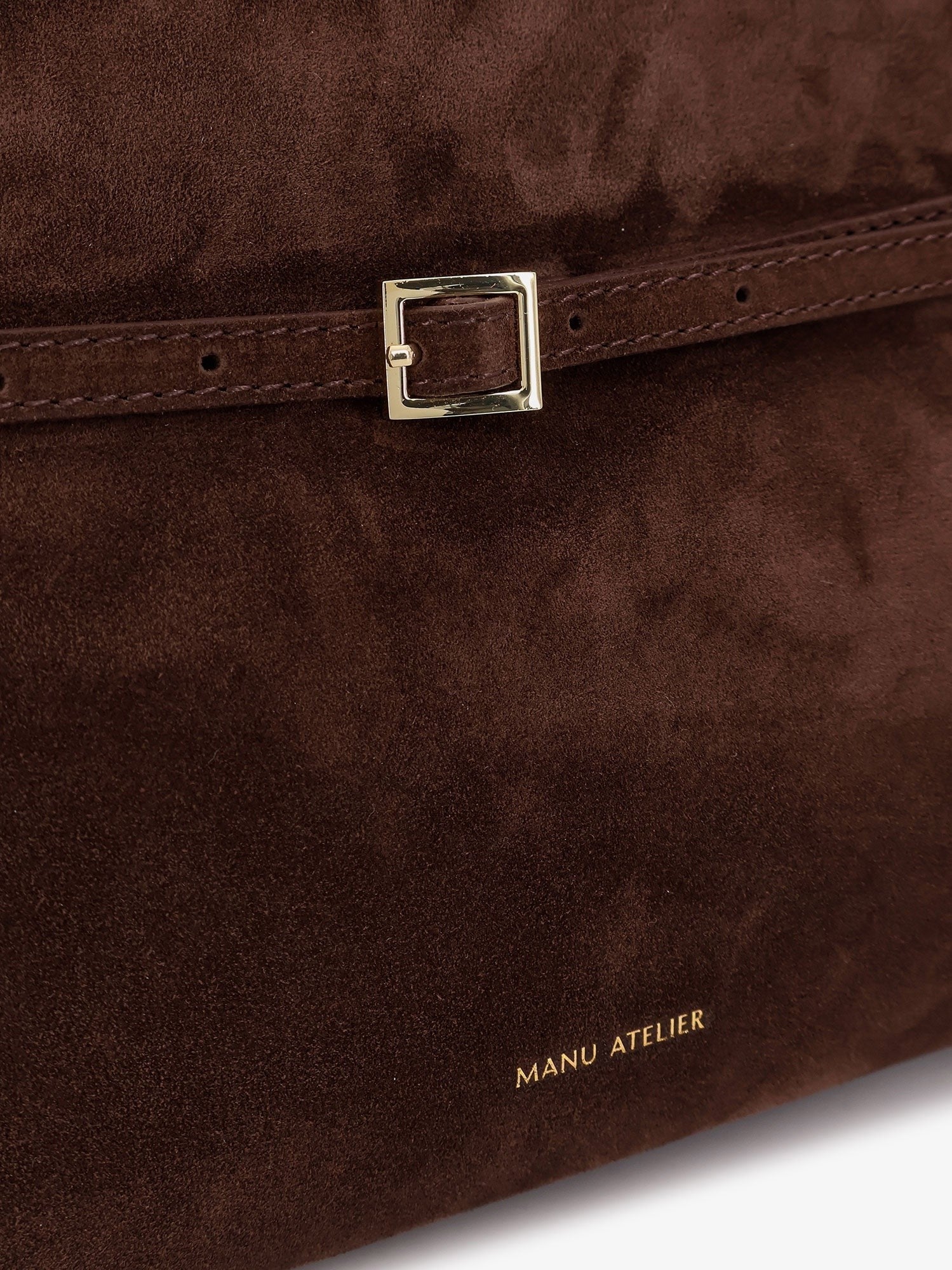 Manu Atelier Women's Le Cambon East West Suede Shoulder Bag Brown