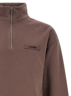 JACQUEMUS Le Camionneur Gros Grain Sweatshirt Brown, view 3
