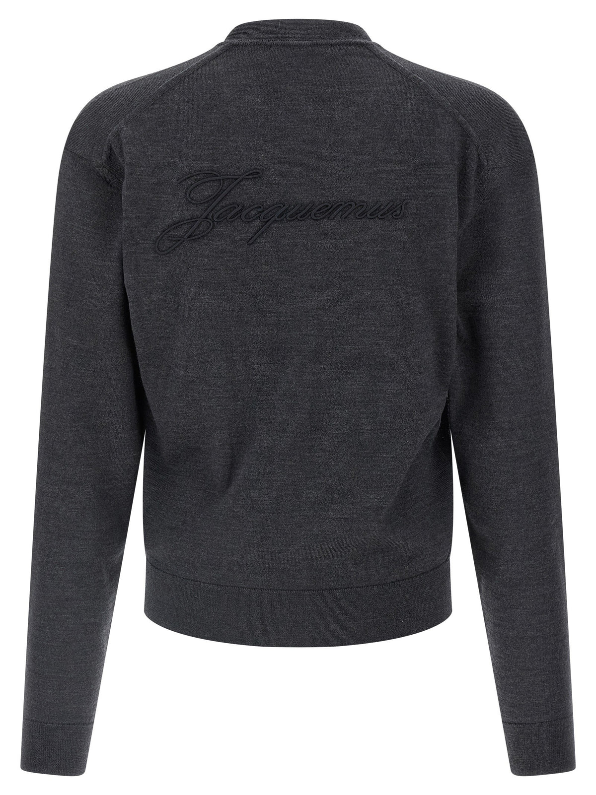 JACQUEMUS Le Cardigan Brodé Cardigan Grey, view 2