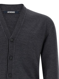 JACQUEMUS Le Cardigan Brodé Cardigan Grey