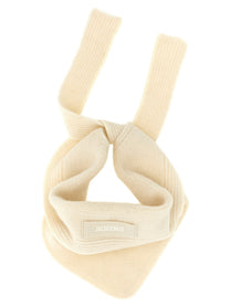 JACQUEMUS Le Chale Gros Grain Bandana White