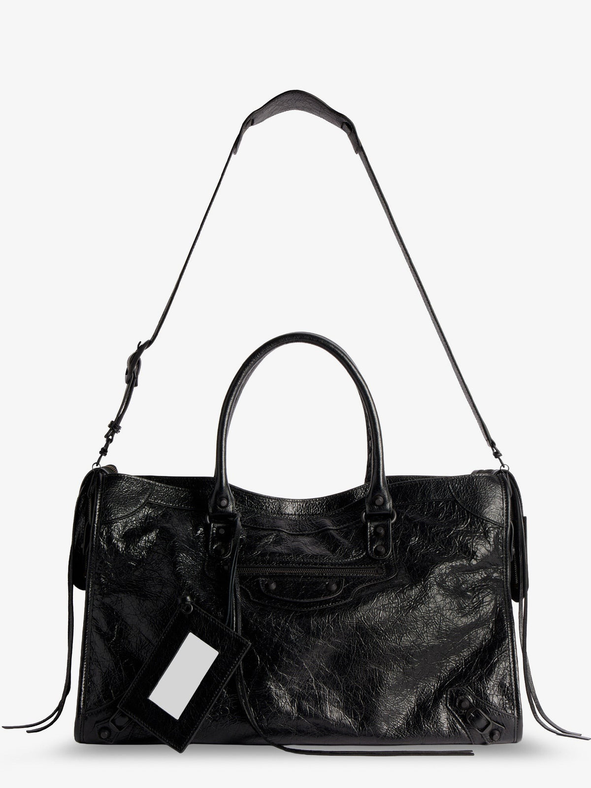 Balenciaga Men's Le City Bag Leather Handbag Black