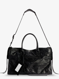 Balenciaga Men's Le City Bag Leather Handbag Black