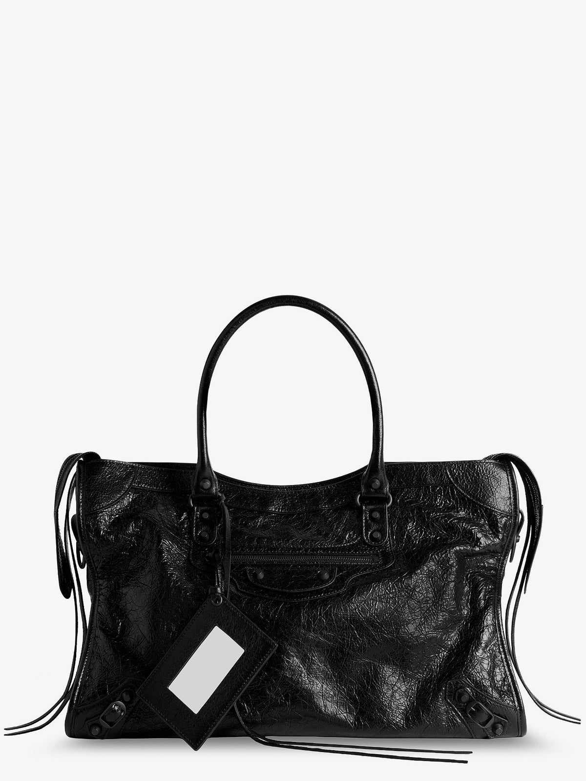 Balenciaga Men's Le City Bag Leather Handbag Black