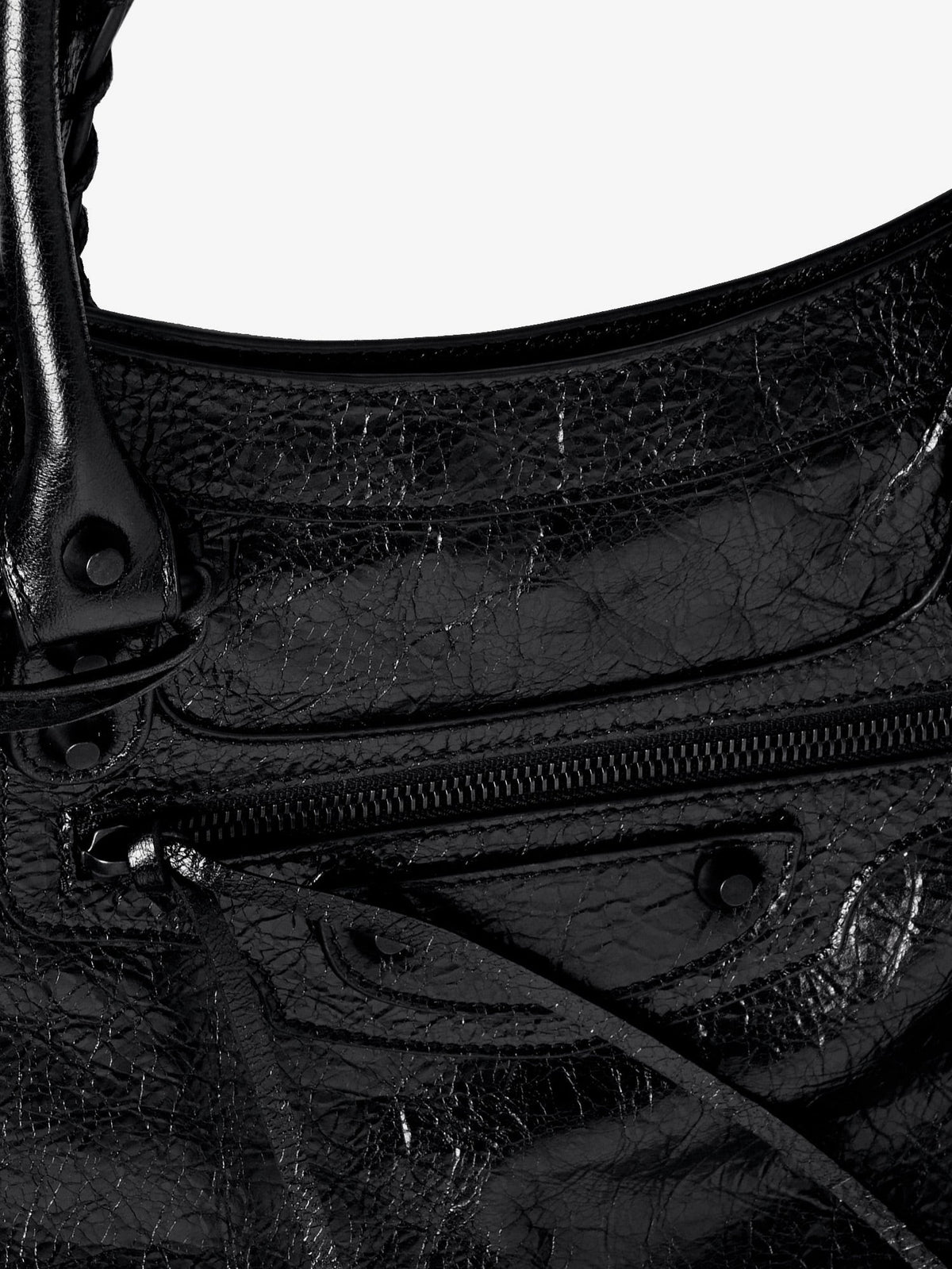Balenciaga Men's Le City Bag Leather Handbag Black