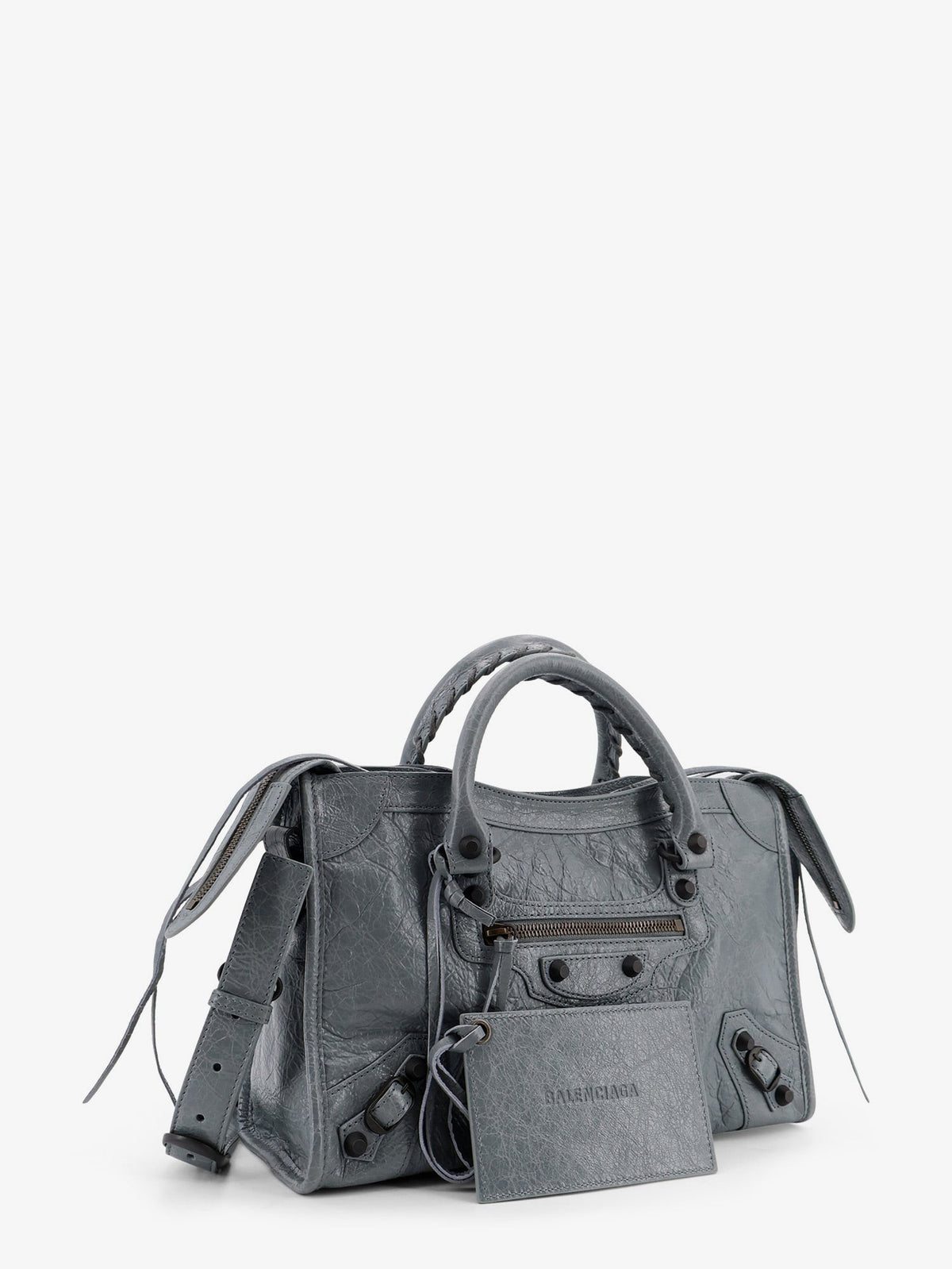 Balenciaga Women's Le City Bag Leather Crossbody Bag Grey
