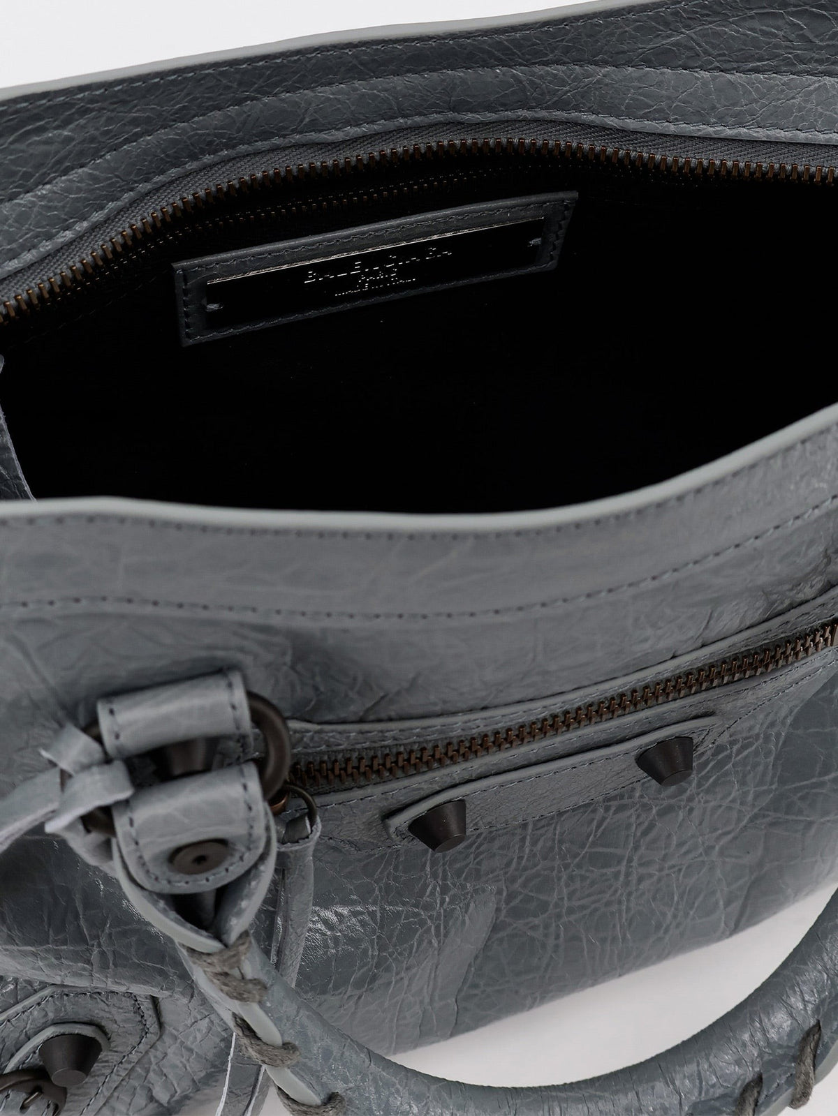 Balenciaga Women's Le City Bag Leather Crossbody Bag Grey