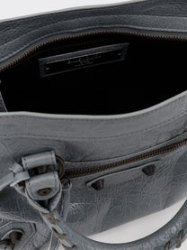 Balenciaga Women's Le City Bag Leather Crossbody Bag Grey