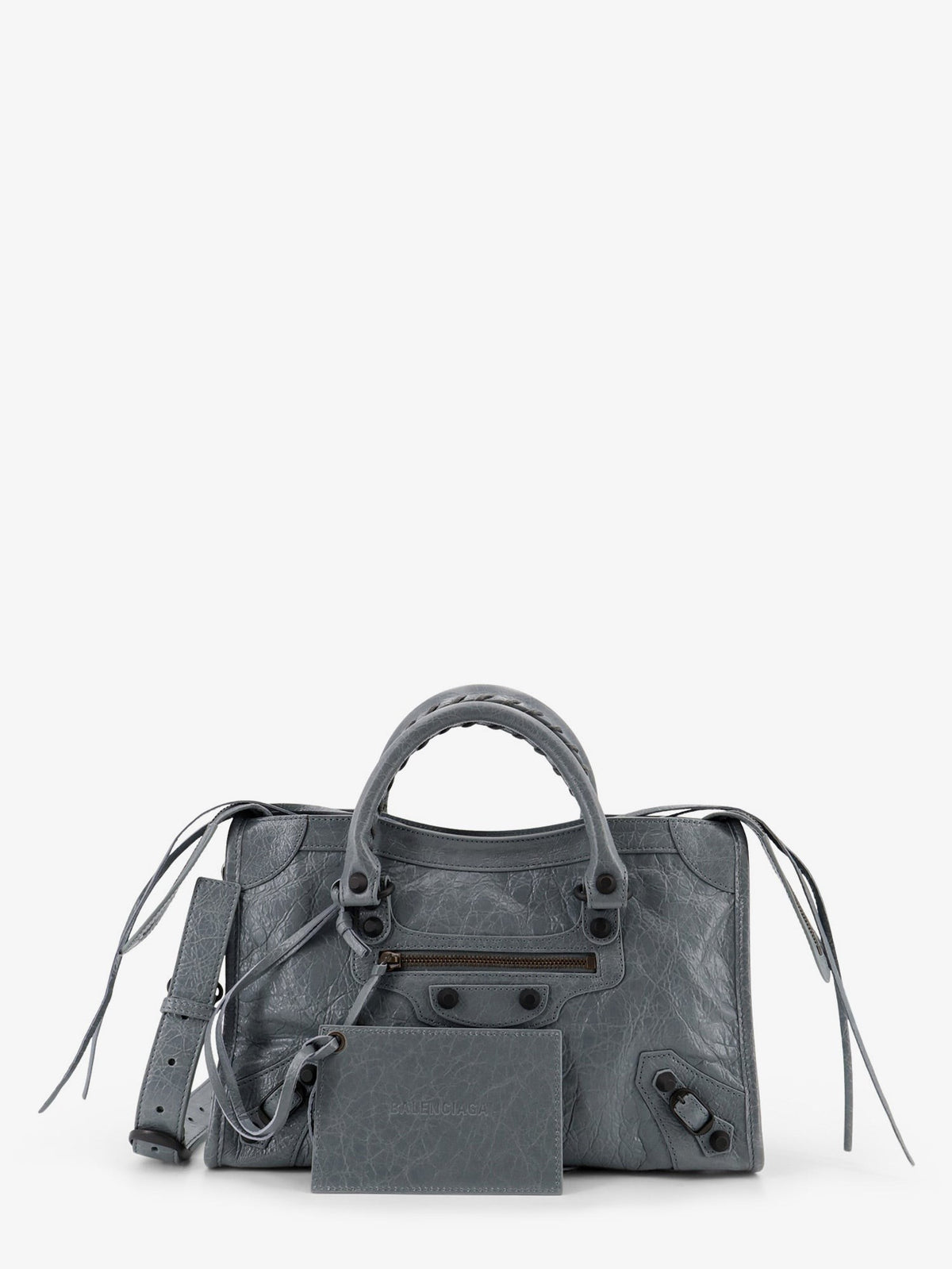 Balenciaga Women's Le City Bag Leather Crossbody Bag Grey