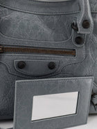 Balenciaga Women's Le City Bag Leather Crossbody Bag Grey