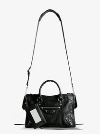 Balenciaga Women's Le City Bag Leather Shoulder Bag Black