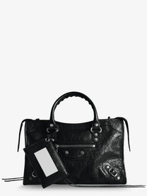 Balenciaga Women's Le City Bag Leather Shoulder Bag Black