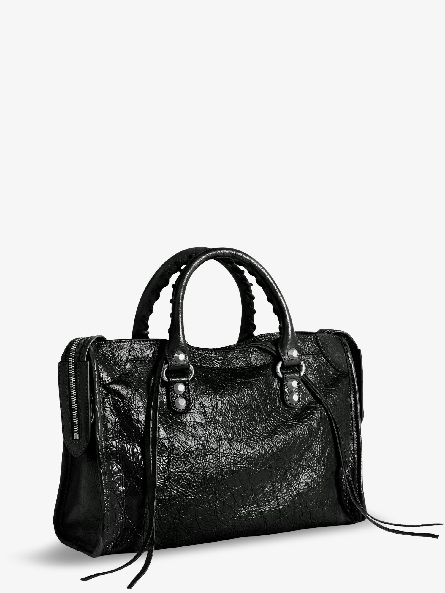 Balenciaga Women's Le City Bag Leather Shoulder Bag Black