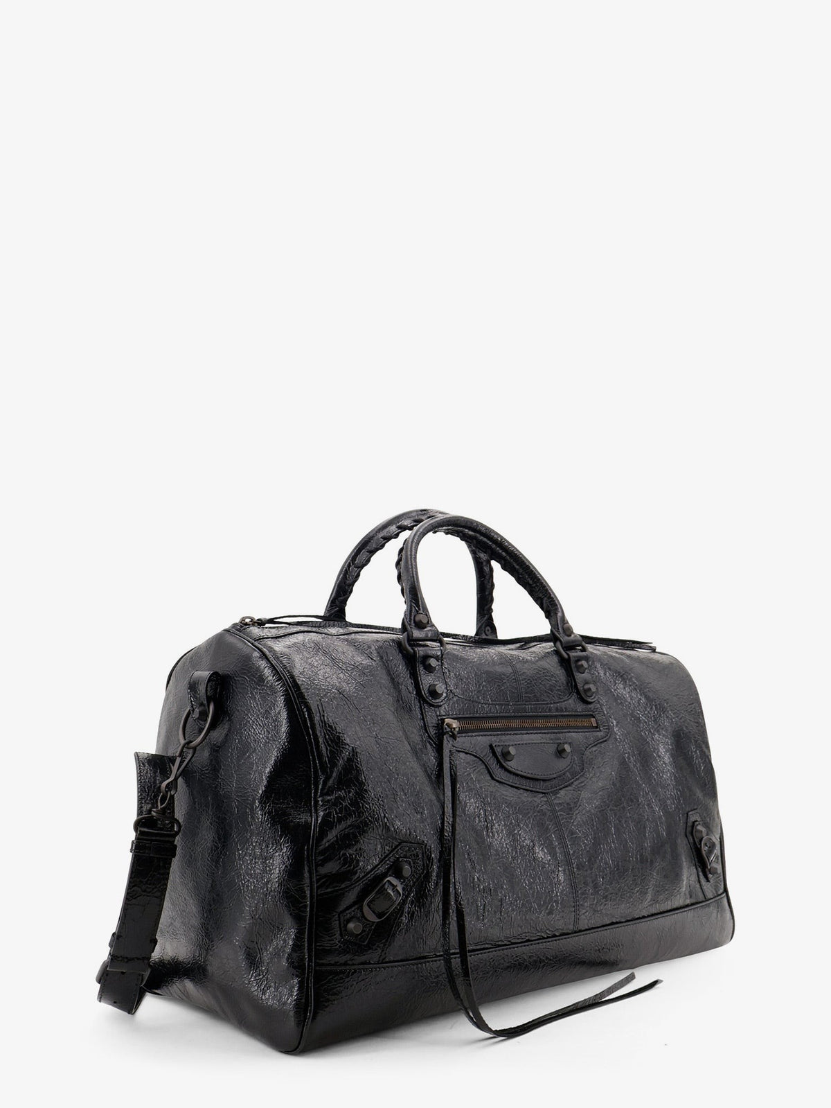 Balenciaga Men's Le City Boston Leather Handbag Black