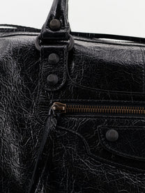 Balenciaga Men's Le City Boston Leather Handbag Black