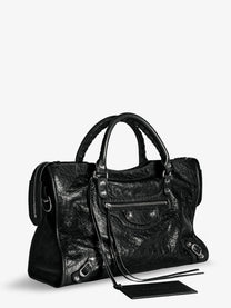 Balenciaga Women's Le City Leather Crossbody Bag Black, view 3