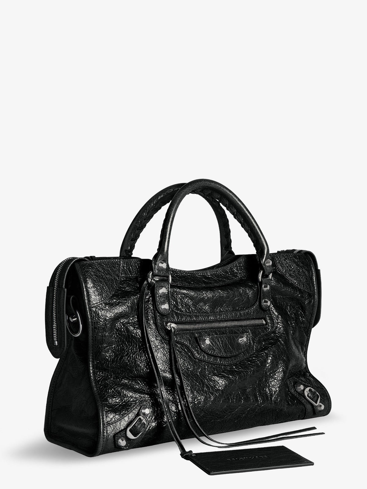 Balenciaga Women's Le City Leather Crossbody Bag Black, view 3