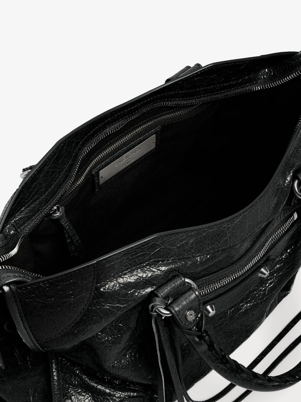 Balenciaga Women's Le City Leather Crossbody Bag Black, view 5