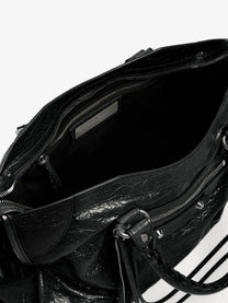 Balenciaga Women's Le City Leather Crossbody Bag Black, view 5