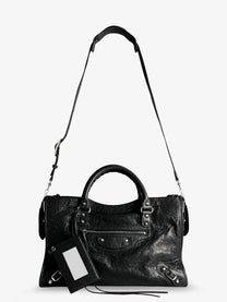 Balenciaga Women's Le City Leather Crossbody Bag Black, view 4