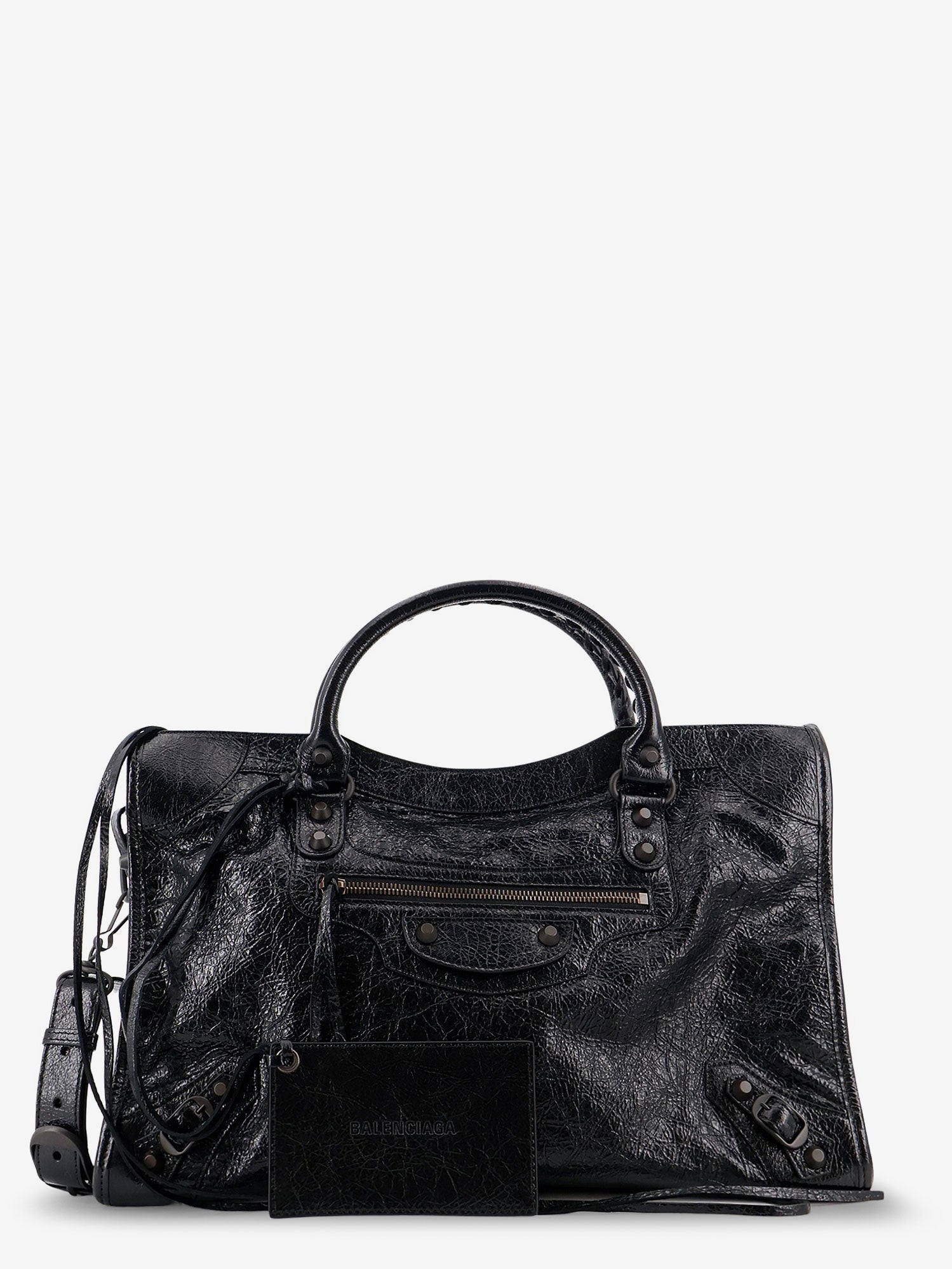Balenciaga Women's Le City Medium Leather Handbag Black