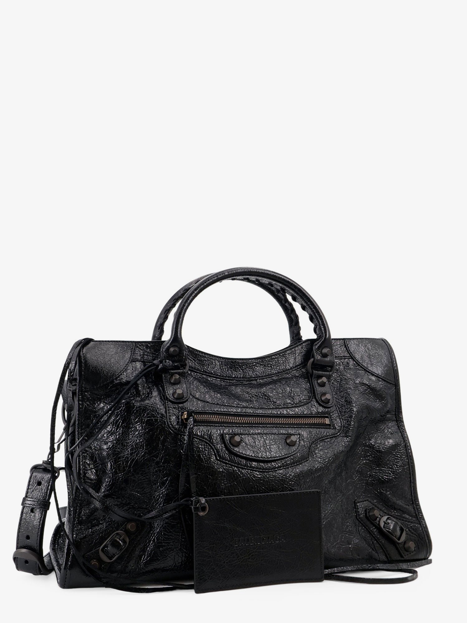 Balenciaga Women's Le City Medium Leather Handbag Black