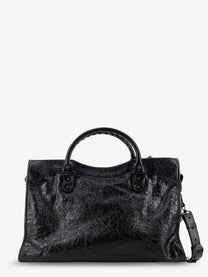 Balenciaga Women's Le City Medium Leather Handbag Black