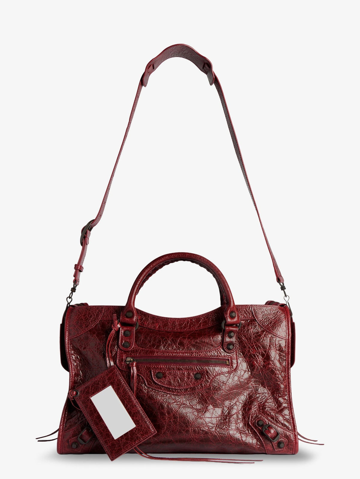 Balenciaga Women's Le City Medium Leather Handbag Red