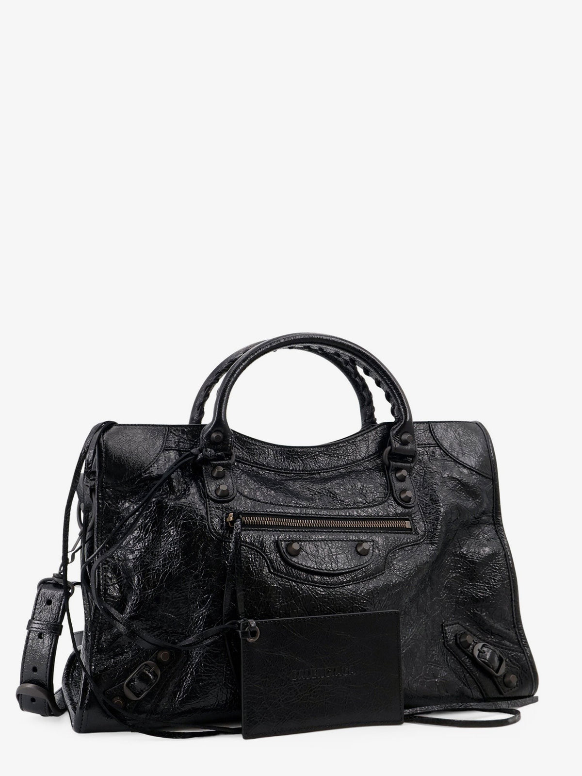 Balenciaga Women's Le City Medium Leather Handbag Black, view 3