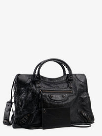 Balenciaga Women's Le City Medium Leather Handbag Black, view 3