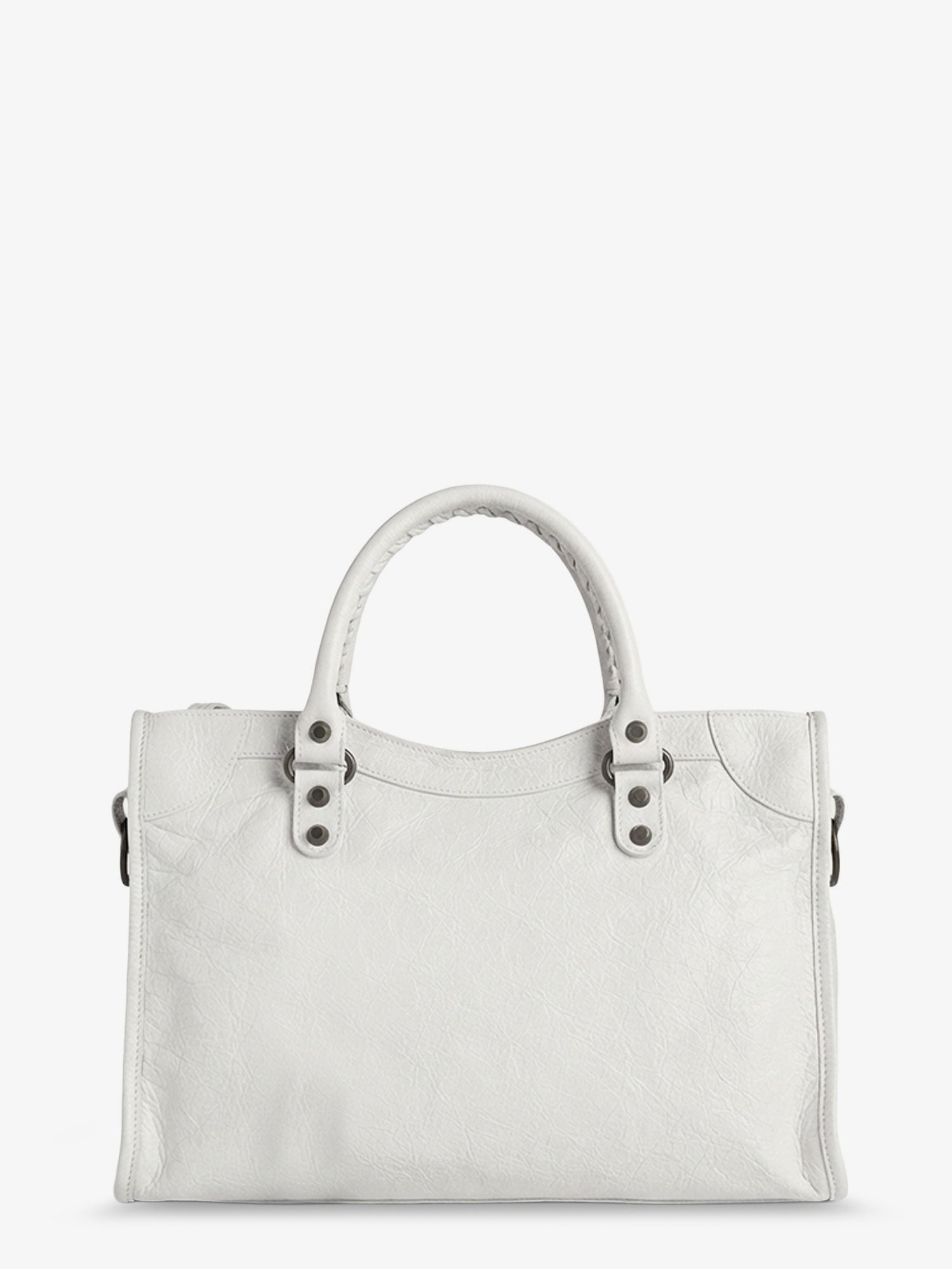 Balenciaga Women's Le City Medium Leather Shoulder Bag White