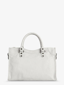 Balenciaga Women's Le City Medium Leather Shoulder Bag White