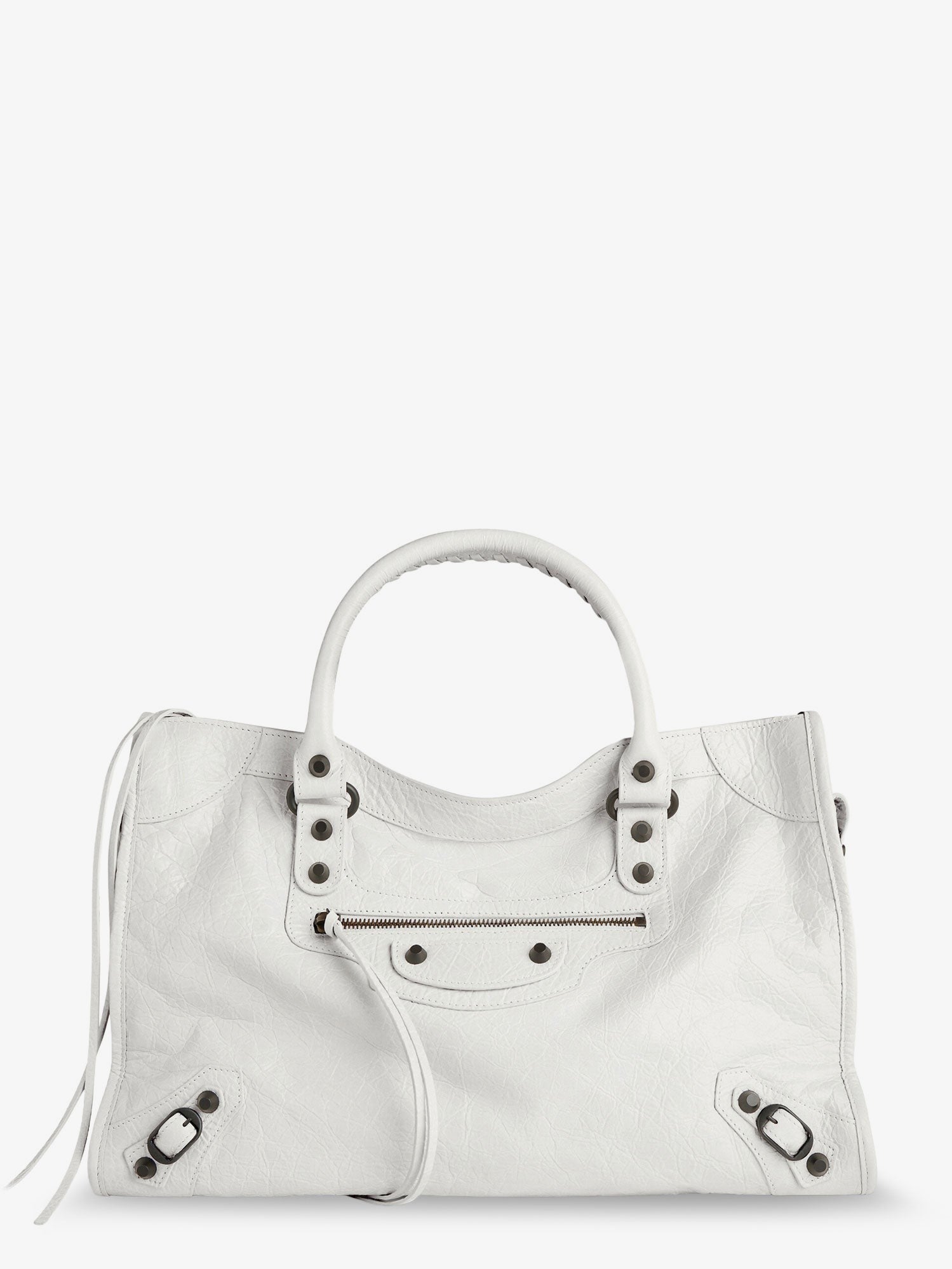 Balenciaga Women's Le City Medium Leather Shoulder Bag White