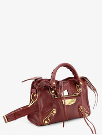 Balenciaga Women's Le City Uptown Mini Leather Handbag Ruby