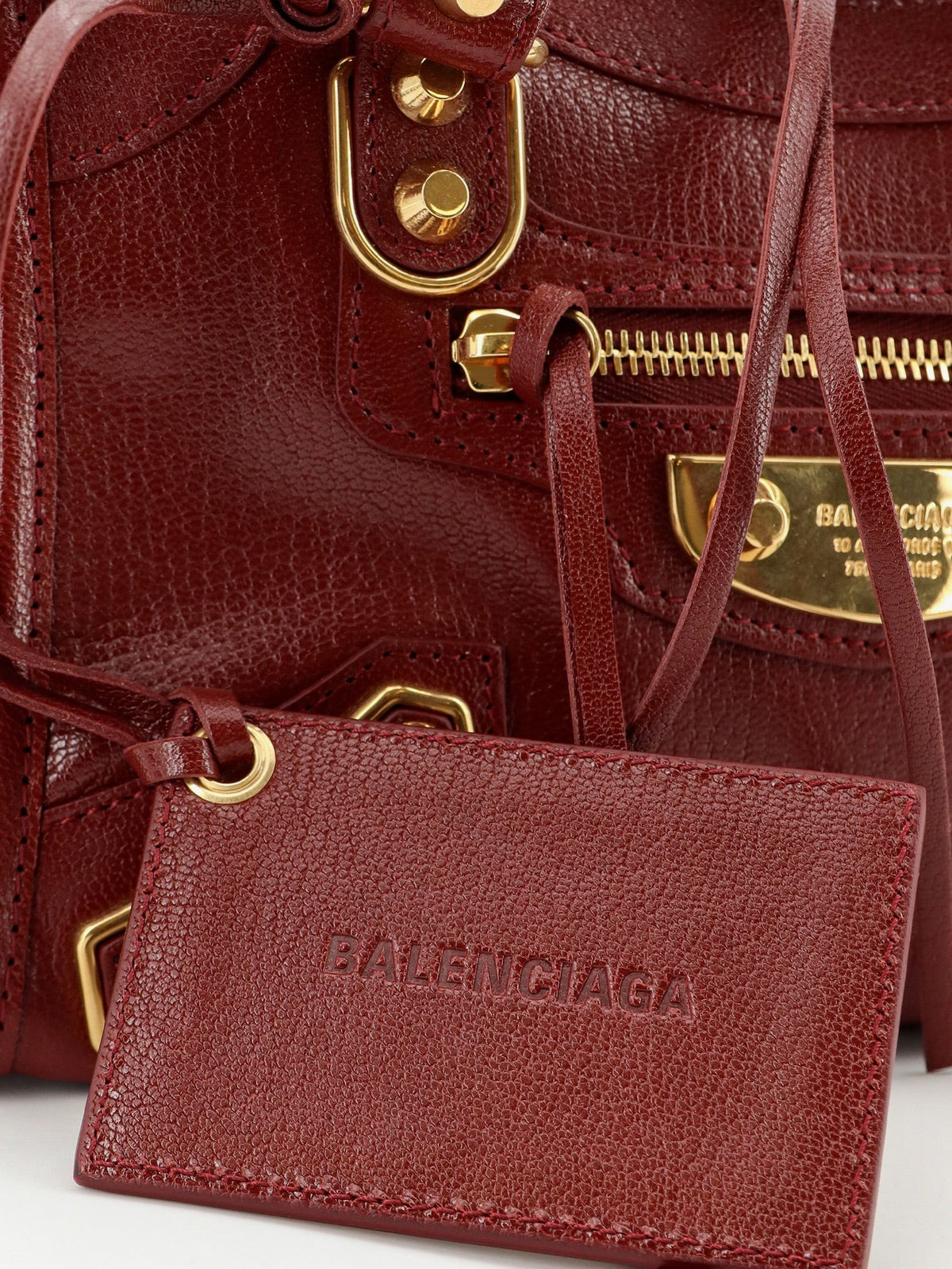 Balenciaga Women's Le City Uptown Mini Leather Handbag Ruby
