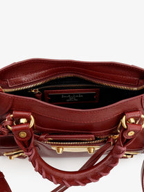 Balenciaga Women's Le City Uptown Mini Leather Handbag Ruby