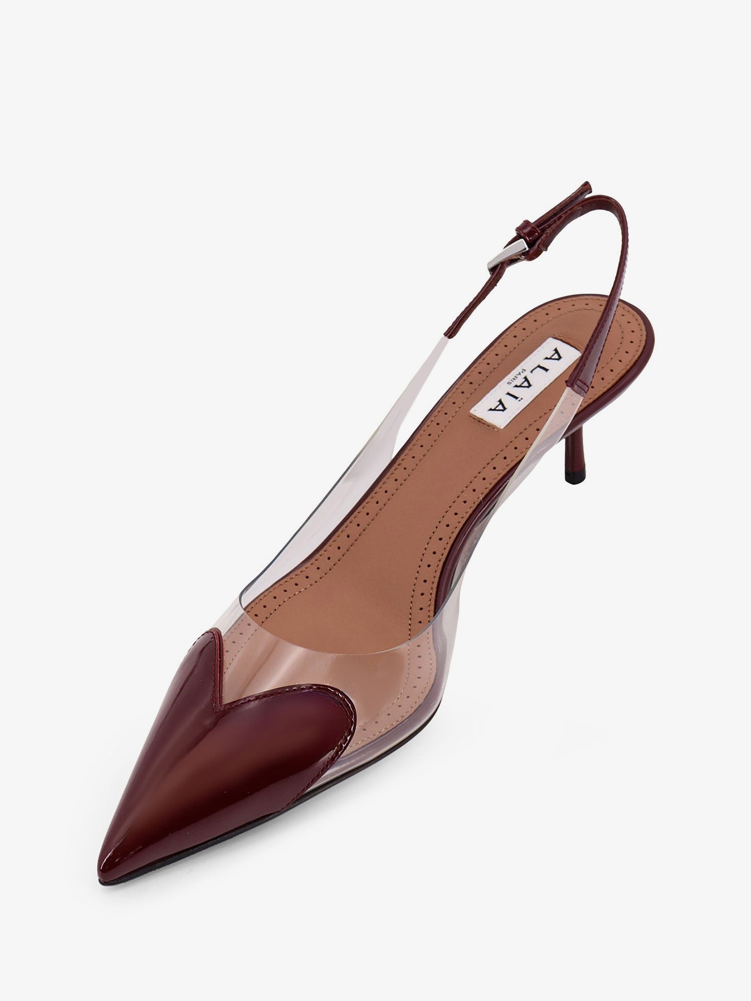ALAÏA Women's Le Coeur Pvc and Leather Slingback Décolleté Red