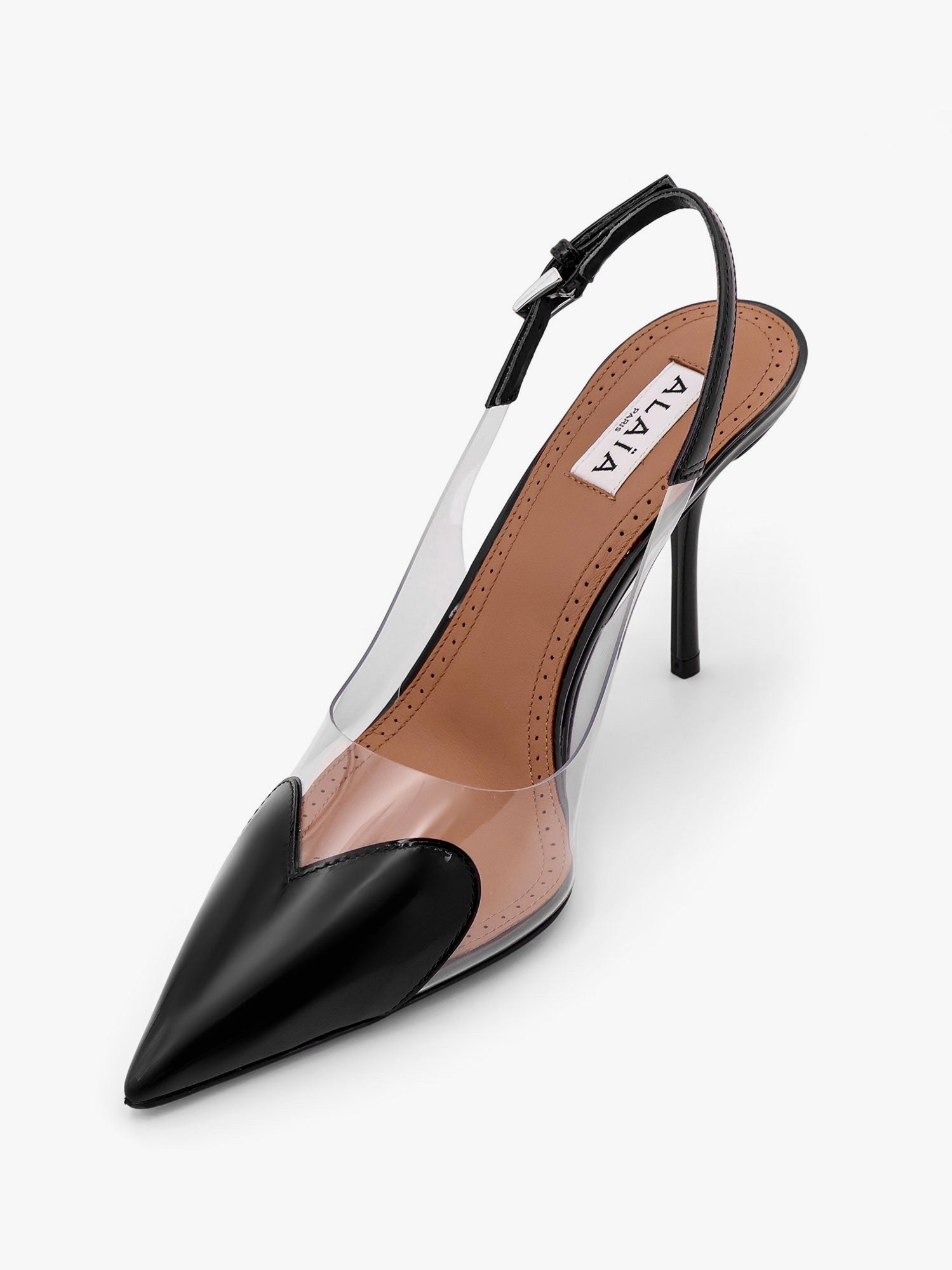 ALAÏA Women's Le Coeur Slingback Pvc and Leather Pumps Black