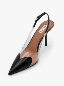 ALAÏA Women's Le Coeur Slingback Pvc and Leather Pumps Black