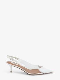ALAÏA Women's Le Coeur Slingback Pvc and Leather Pumps White