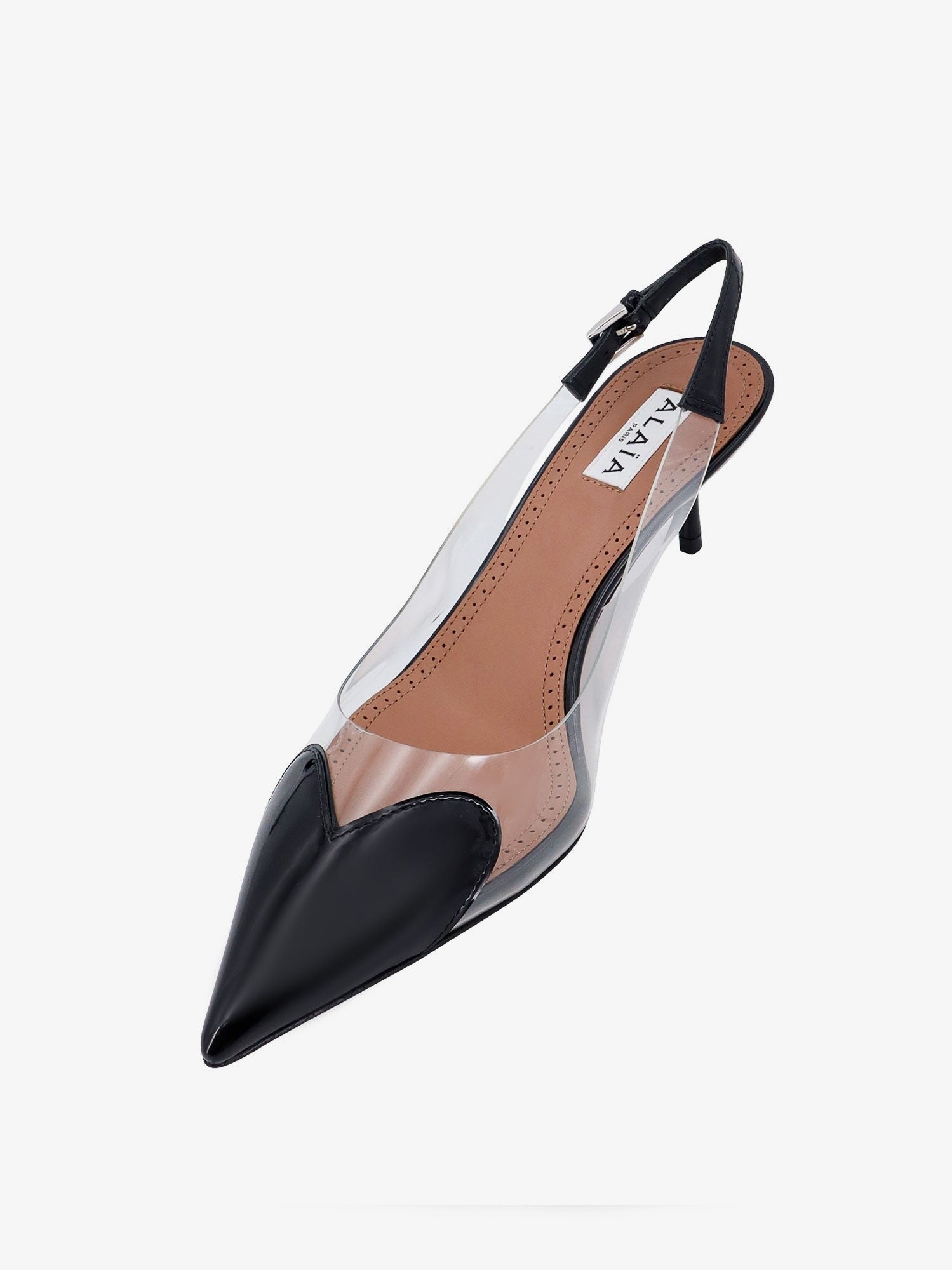 ALAÏA Women's Le Coeur Slingback Pvc and Leather Pumps Black