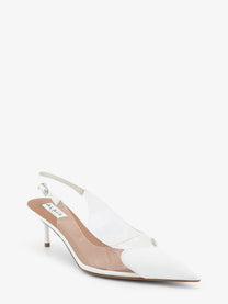 ALAÏA Women's Le Coeur Slingback Pvc and Leather Pumps White