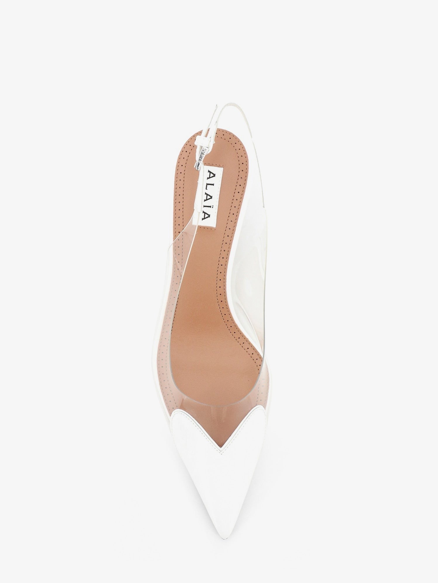 ALAÏA Women's Le Coeur Slingback Pvc and Leather Pumps White