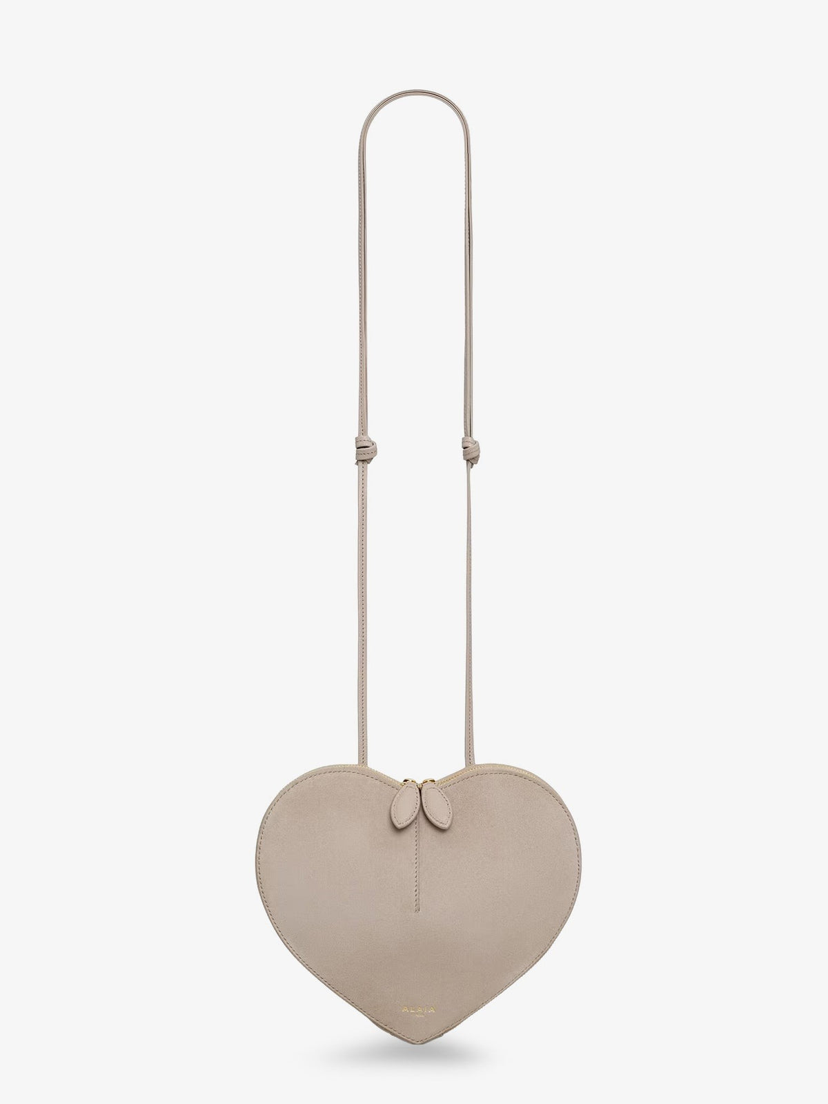 ALAÏA Women's Le Coeur Suede and Leather Crossbody Bag GREGE