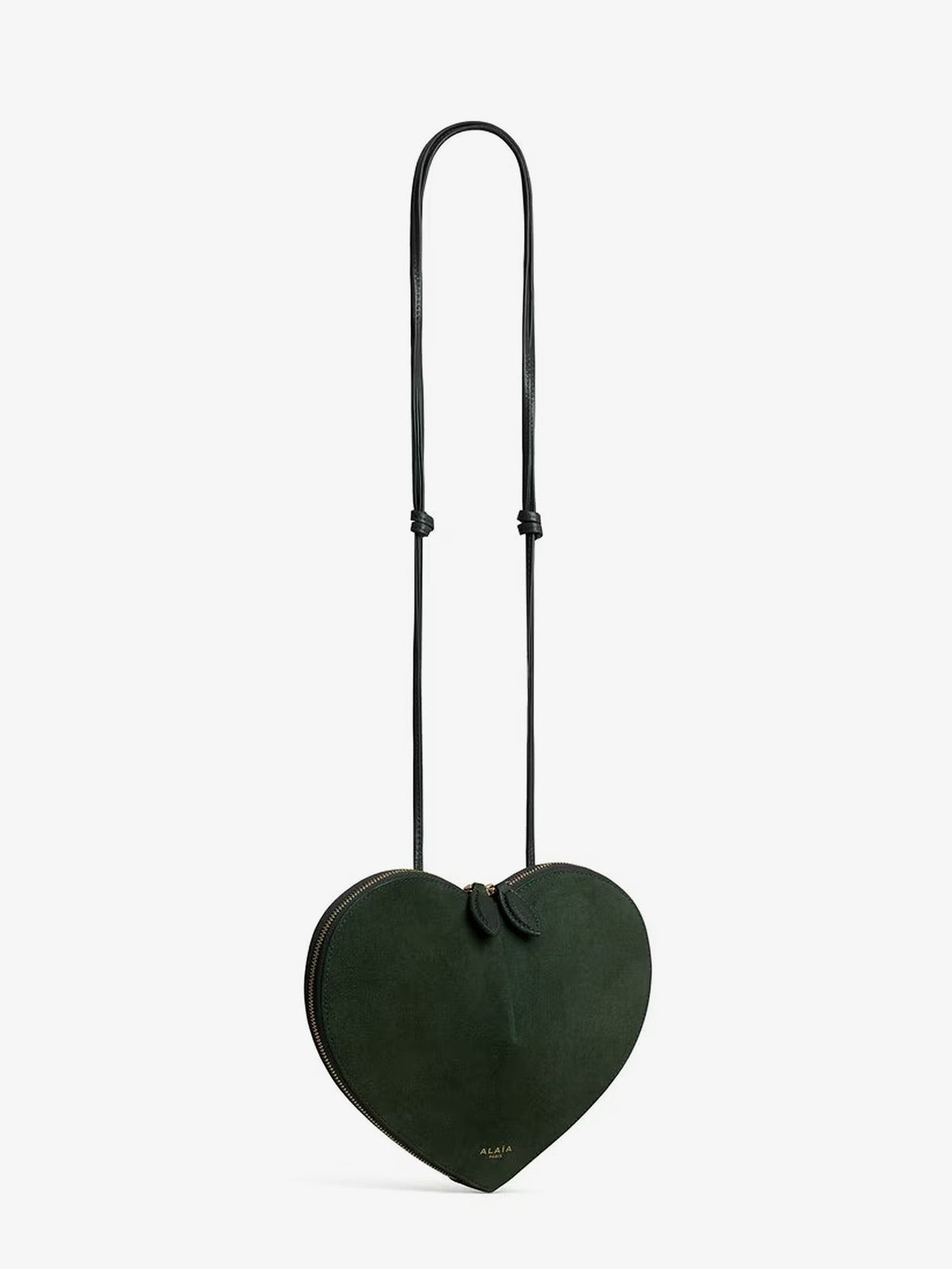 ALAÏA Women's Le Coeur Suede Crossbody Bag VERTLICHEN, view 3