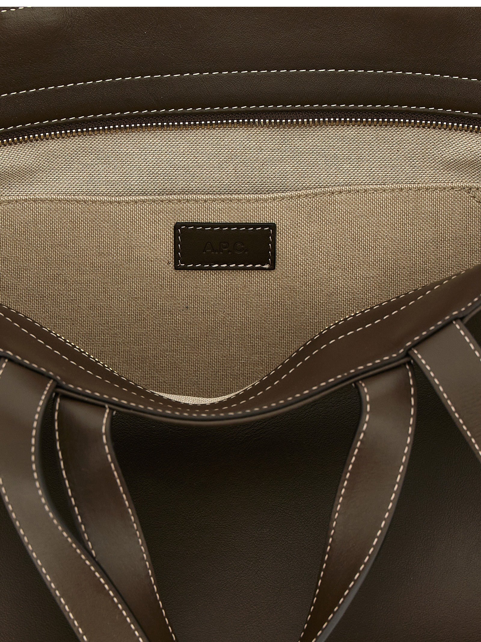 A.P.C Le Drummer Large Shopping Bag Brown